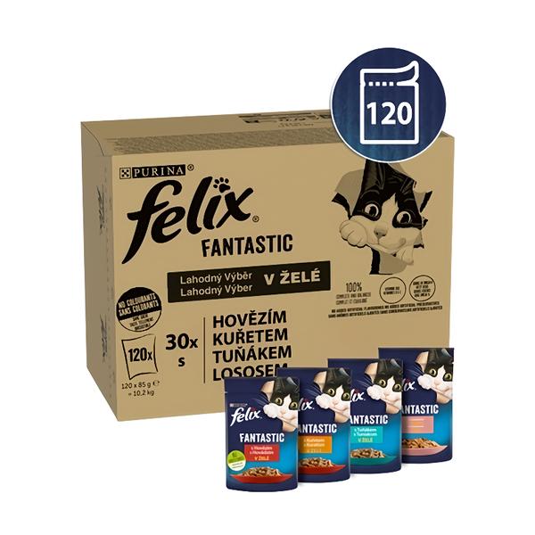 Felix Fantastic kapsičky pro kočky hovězí, kuře, tuňák, losos 120x85g