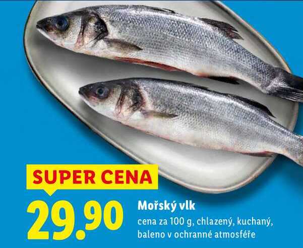 Mořský vlk, cena za 100 g