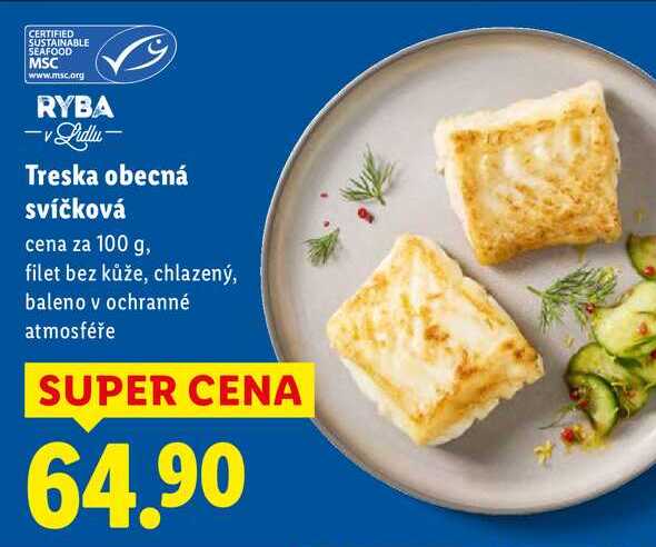 Treska obecná svíčková, cena za 100 g