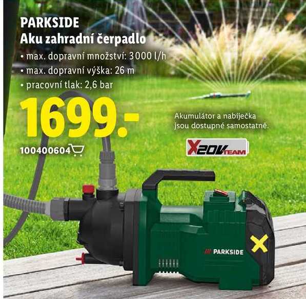 PARKSIDE Aku zahradní čerpadlo