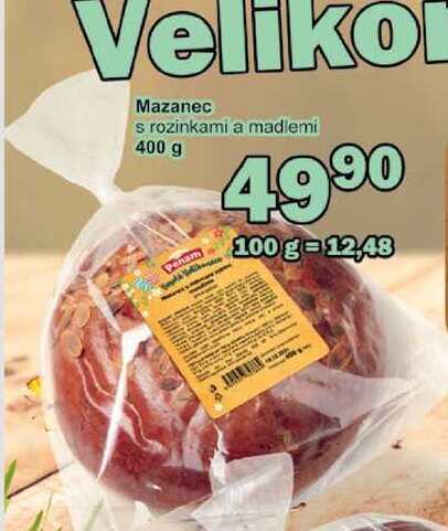 Mazanec s rozinkami a madlemi 400 g 