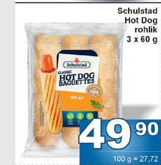 Schulstad Hot Dog rohlík 3 x 60 g 
