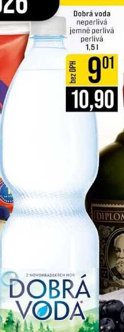 Dobrá voda neperlivá jemně perlivá perlivá 1,5l 