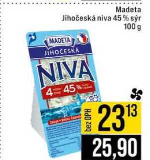 Madeta Jihočeská niva 45 % sýr 100 g 