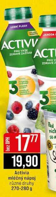 Activia mléčný nápoj různé druhy 270-280 g