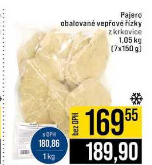Pajero obalované vepřové řízky z krkovice 1,05 kg (7x150 g)