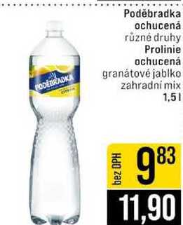 Poděbradka ochucená různé druhy Prolinie ochucená granátové jablko zahradní mix 1,5l