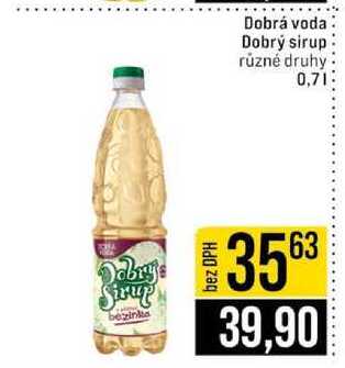 Dobrá voda Dobrý sirup různé druhy 0,7l
