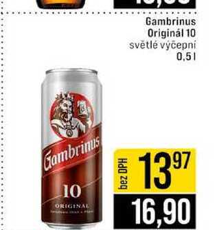Gambrinus Originál 10 světlé výčepní 0,5l