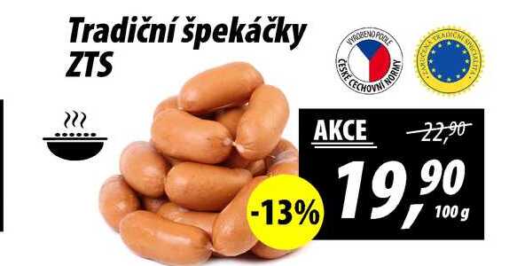 Tradiční špekáčky ZTS, 100 g 