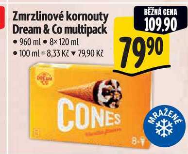 Zmrzlinové kornouty Dream & Co multipack  960 ml  8× 120 ml  