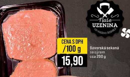 Bavorská sekanȧ se sýrem cca 200 g 100g