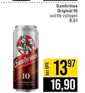 Gambrinus Originál 10 světlé výčepní 0,5l