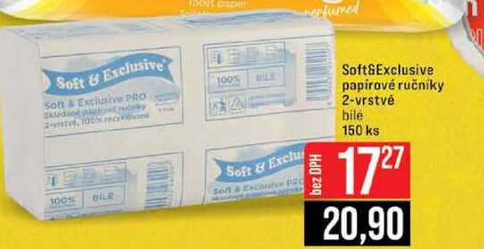 Soft&Exclusive papírové ručníky 2-vrstvé bile 150 ks 