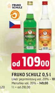 FRUKO SCHULZ 0,5l Likér peprmintový vol. 20%