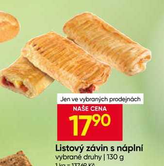 Listový závin s náplní vybrané druhy 130 g