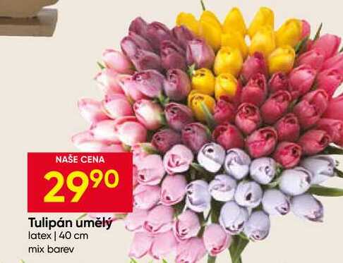 Tulipán umělý latex 40 cm mix barev