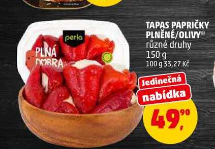 TAPAS PAPRIČKY PLNĚNÉ/OLIVY, 150 g