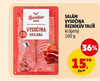 SALÁM VYSOČINA ŘEZNÍKŮV TALÍŘ, 100 g