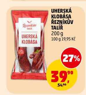 UHERSKÁ KLOBÁSA ŘEZNÍKŮV TALÍŘ, 200 g