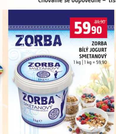 ZORBA BÍLÝ JOGURT SMETANOVÝ 1 kg 