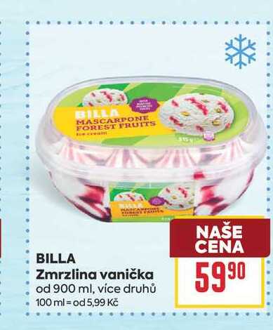 BILLA Zmrzlina vanička od 900 ml