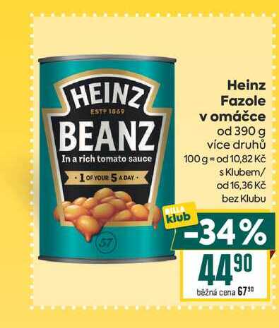 Heinz Fazole v omáčce od 390 g