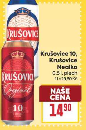 Krušovice 10 0,5l, plech