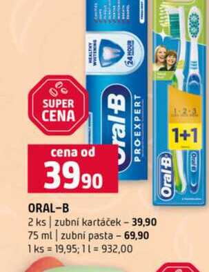ORAL-B 2 ks zubní kartáček 75 ml zubní pasta