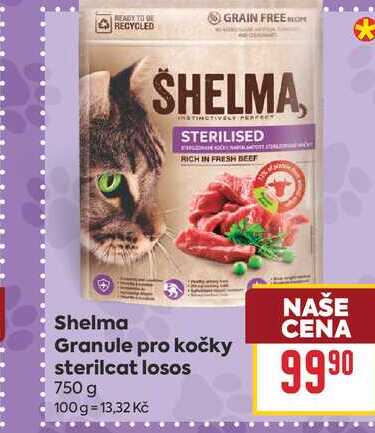 Shelma Granule pro kočky sterilcat losos 750 g 