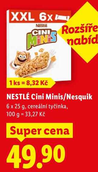 NESTLÉ Cini Minis/Nesquik, 6x 25 g