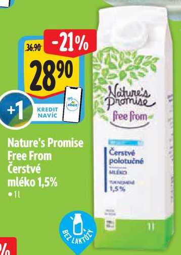 Nature's Promise Free From Čerstvé mléko 1,5%, 1 l