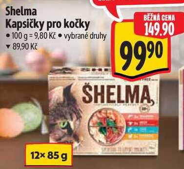 Shelma Kapsičky pro kočky, 12x 85 g