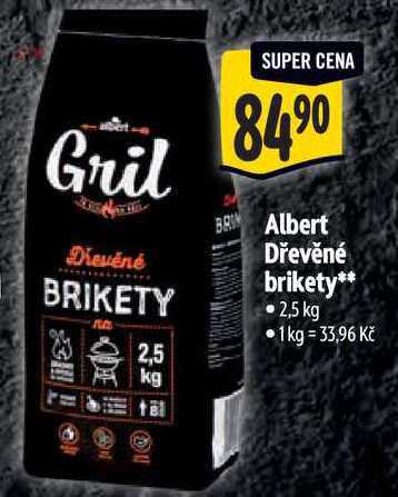Albert Dřevěné brikety, 2,5 kg 
