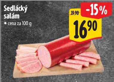 Sedlácký salám, cena za 100 g