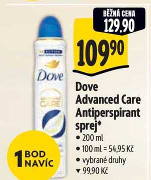Dove Advanced Care Antiperspirant sprej, 200 ml