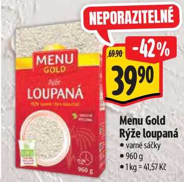 Menu Gold Rýže loupaná, 960 g