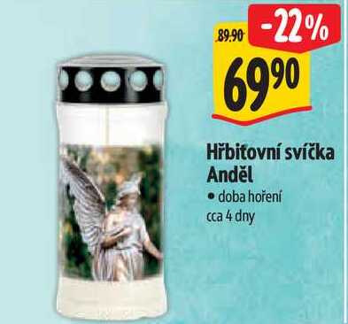 Hřbitovní svíčka Anděl
