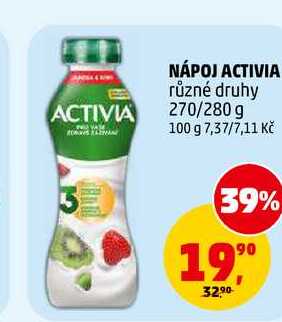 NÁPOJ ACTIVIA, 270 g v akci