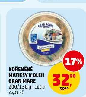 KOŘENĚNÉ MATJESY V OLEJI GRAN MARE, 200 g