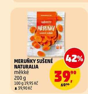 MERUŇKY SUŠENÉ NATURALIA měkké, 200 g 