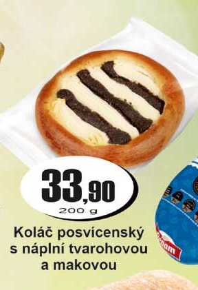 Koláč posvícenský s náplní tvarohovou a makovou 200g