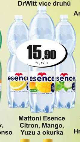 Mattoni Esence, Citron, Mango, Yuzu a okurka 1,5l