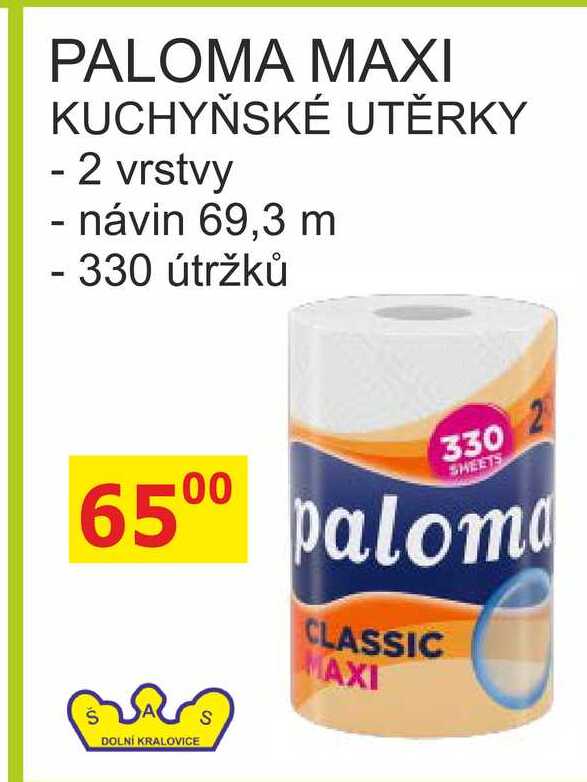 PALOMA MAXI KUCHYŇSKÉ UTĚRKY - 2 vrstvy 330 útržků 