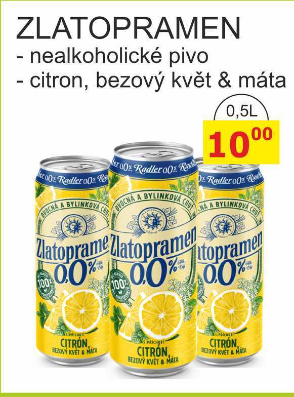 Zlatopramen Radler 0,5 l (plech), vybrané druhy 0.5l