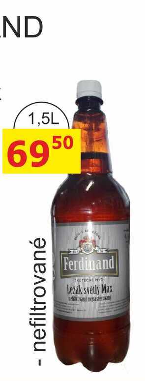 Ferdinand Max ležák světlý pivo 1,5l nefiltrované