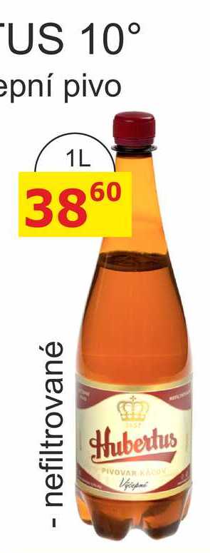 Pivovar Kácov Hubertus Světlé výčepní pivo 1l nefiltrované