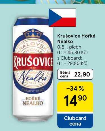 Krušovice Hořké Nealko, 0.5 l, plech  