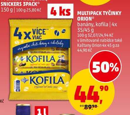 MULTIPACK TYČINKY ORION, 4x 35 g