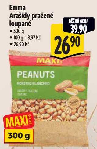 Emma Arašídy pražené loupané, 300 g 